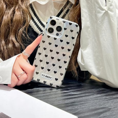CUTECASEハート柄 iPhone15/15proケース キラキラ光る iPhone14/13pro/12ケース かわいい 女子に人気CM4065