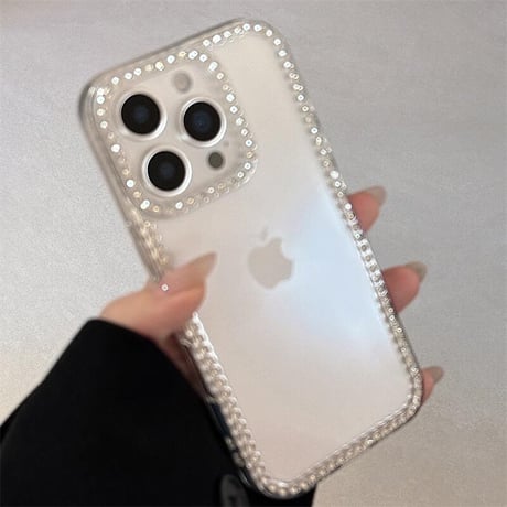 CUTECASEジュエリーライン iPhone16pro/17ケース 高透明 iPhone15pro/14plus/13カバー シンプル 高級感 飽きない CM5498
