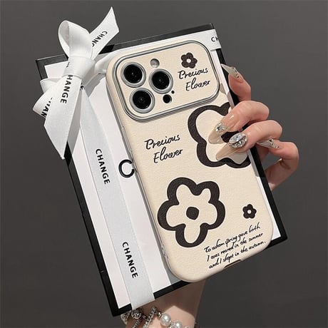 CUTECASE大人可愛い iPhone16/16Proケース 花柄 iPhone15/14Pro/13/12ケース 韓国風 指紋防止 CM4654