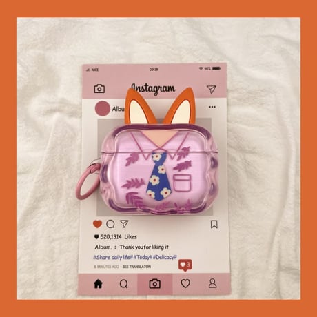 CUTECASE AirpodsPro3ケース 可愛い 耳付き Airpods4/pro2カバー リング付 丈夫 大人気 プレゼントにおすすめCM5930