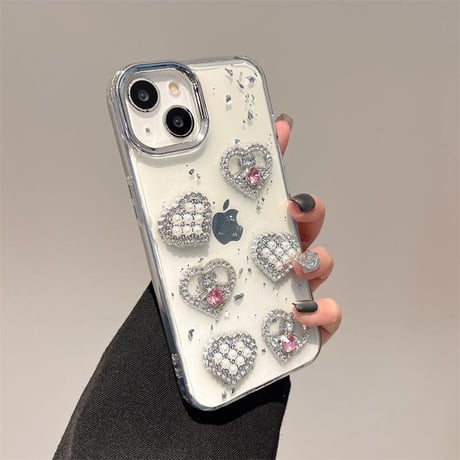 CUTECASEパールジュエリー アイフォン16pro/15ケース ハンドメイド iPhone14/13pro/12カバー 大人可愛い おしゃれ 人気CM5171