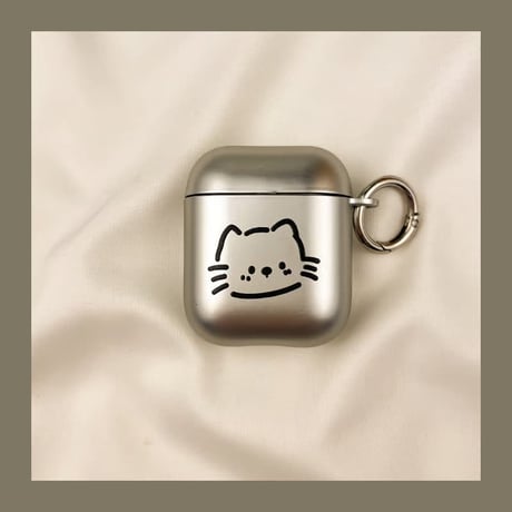 CUTECASE 猫/ワンちゃん Airpods Pro3ケースカバー メッキ 指紋防止 Airpods4/3カバー pro2/Pro1ケース 可愛いキーホルダー お揃いCM6158