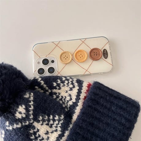 CUTECASEボタンデコ iPhone16/16proケース シック 菱形 iPhone15Pro/14/13proカバー 可愛い トレンド感 CM4987