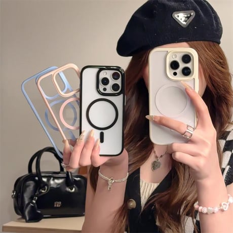 CUTECASE淡色系 iPhone16pro/16promaxケース MagSafe対応 iPhone15pro/14/13カバー シンプル風 男女兼用 頑丈 CM5293