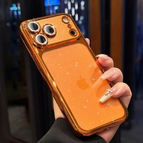 CUTECASE キラキラレンズフイルム付 iPhone17Pro/17ProMaxケース 背面ラメ入り クリア iPhone17ケース メッキ 高品質 高級感 CM5817