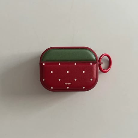 CUTECASE MagSafe対応 Airpods Pro3ケース ワインレッド 皮製 Airpods 4/3カバー AirpodsPro2/1 リング付 韓国っぽ ワイヤレス充電CM6090