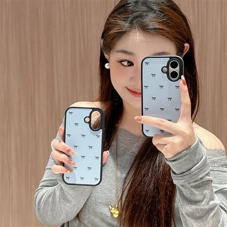 CUTECASEリボン柄 iPhone16Pro/16ケース 韓国風 iPhone15pro/14/13/12ケース 可愛すぎ 女子力アップ CM4842
