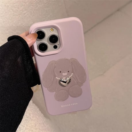 CUTECASEウサギ iPhone16Pro/16ケース パールストラップ付 iPhone15Pro/14/13カバー 可愛い 高品質CM4865