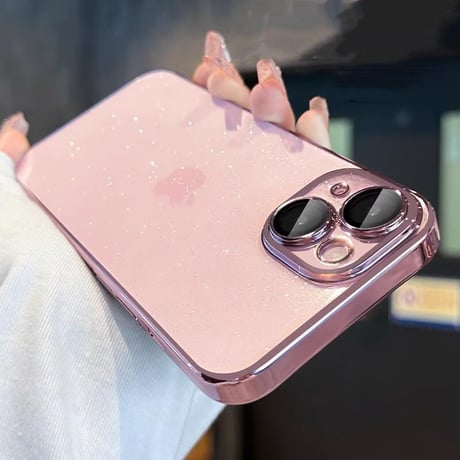 CUTECASEキラキラ iPhone16pro/15promaxケース おしゃれ透明 アイフォン14pro/13/promax/12カバー 黄ばまないメッキ カメラ保護 軽量丈夫CM3564