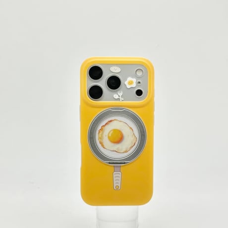 CUTECASE 目玉焼き iPhone17Pro/17ケース 360度回転可リングスタンド iPhone17Promax/16Pro/15ケース カメラカバー付 丈夫CM6170