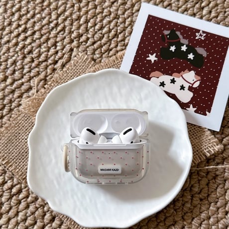 CUTECASE ピンク水玉模様 Airpods Pro3ケース 頑丈 Airpods 4/3カバー AirpodsPro2/1 リング付 韓国っぽ 淡色系 CM6110
