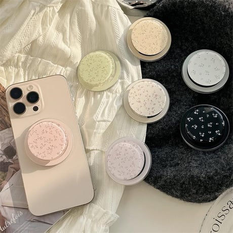 CUTECASE 可愛い花柄スマホグリップ マグネット式タイプ 淡色系 便利 おしゃれ 可愛い ギフトにおすすめCM5521