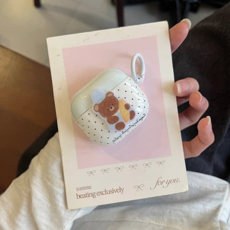 CUTECASE クマちゃん Airpods Pro3ケース かわいい Airpods4/3カバー pro2/Pro1ケース リングつき キュートCM6262