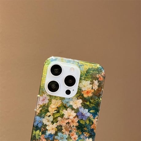 CUTECASE春におすすめ iPhone16pro/16ケース 花柄 ラメ入り iPhone15pro/14/13promaxケース かわいい 女子力アップ CM5075