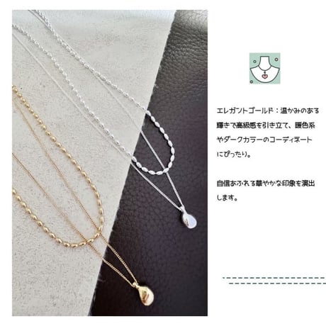 CUTECASE 二連ネックレス 高級感 オシャレ 肌に優しい 通勤 日常 デート 成人式 結婚式 誕生日 エレガント ギフトCM6041