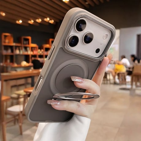 CUTECASE iPhone17Pro/17ProMaxケース 嵌め込み式 Magsafeリングスタンド iPhone17/17Airカバー 指紋防止 耐衝撃 半透明 高級感 CM5694