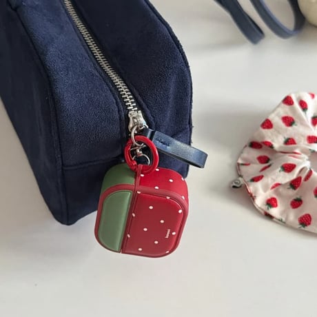 CUTECASE MagSafe対応 Airpods Pro3ケース ワインレッド 皮製 Airpods 4/3カバー AirpodsPro2/1 リング付 韓国っぽ ワイヤレス充電CM6090