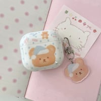 CUTECASE 熊さん Airpods Pro3ケース ギフトにおすすめ Airpods 4/3カバーケース AirpodsPro2/1 キーホルダー付 めっちゃ可愛い CM6373