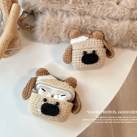 CUTECASE ニット犬ちゃん Airpods Pro3ケース ギフトにおすすめ Airpods4/3ケース AirpodsPro2/Pro1カバー 柔らかい 可愛すぎ CM5864