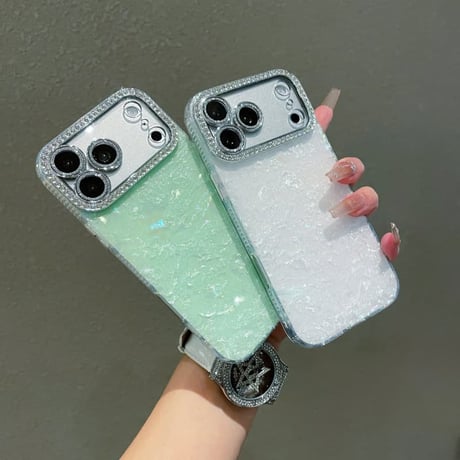 CUTECASE シェル柄 iPhone17/17Proケース ダイヤレンズカバー 美しい iPhone17ProMax/16/15ケース キラキラ感 CM6166