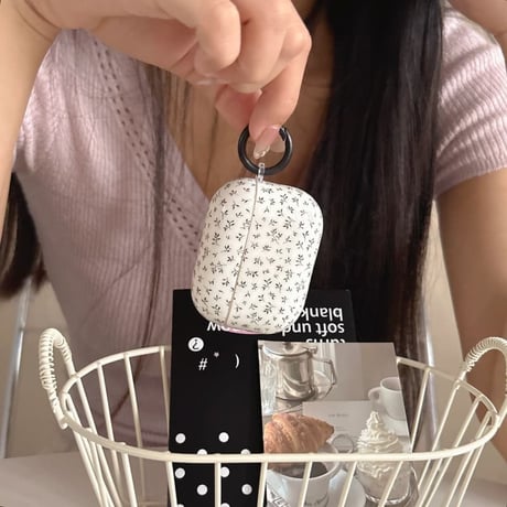 CUTECASE 韓国っぽ AirpodsPro3ケース 花柄 Airpods4カバー AirpodsPro2/Pro1カバー リング付き オシャレさんにおすすめCM6536