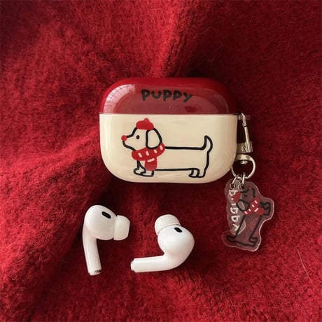 CUTECASEDog Airpods 4ケース 可愛すぎ puppy Airpods3/2カバー Airpodspro2/pro キーホルダー付き ギフトにおすすめCM5026