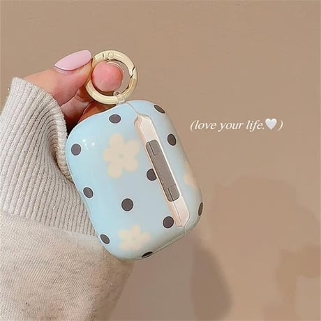 CUTECASE韓国風 Airpods4ケース 花柄 Airpods3/Pro2ケース airpodspro2カバー リング/キーチェーン ギフトにおすすめCM5568