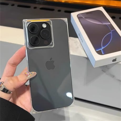 CUTECASEスクエア型 iPhone17/16proケース 艶感カラー 四角 iPhone15promax/14/13promaxカバー シック 人気 CM5605