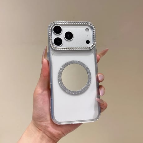 CUTECASE MagSafe対応ミラーiPhone17Pro/17ケース ジュエリーデコ iPhone16Pro/Air/15ProMaxケース かわいい オシャレCM6518