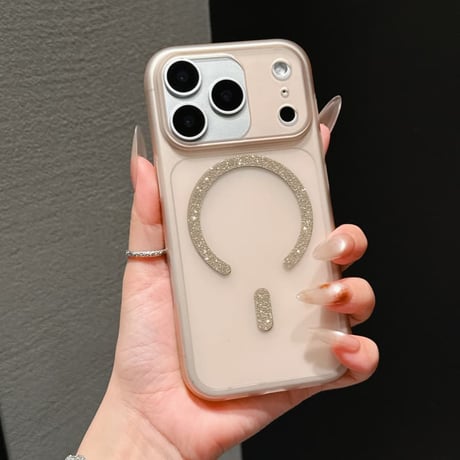 CUTECASE 指紋防止iPhone17Promaxケースマット キラキラMagSafeリング iPhone17Pro/iPhone17Airケース 軽量 持ち運びやすい CM5833