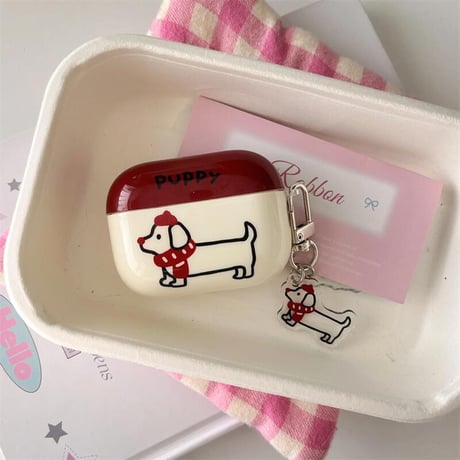 CUTECASEDog Airpods 4ケース 可愛すぎ puppy Airpods3/2カバー Airpodspro2/pro キーホルダー付き ギフトにおすすめCM5026
