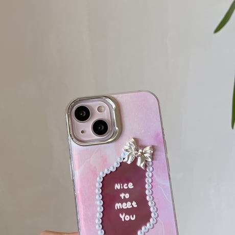 CUTECASE不規則な鏡人気の要素 うねうね 鏡付 iPhone15/15Proケース キラキラグリッター iPhone14/13Pro/12ケース きれい 便利 丈夫 C6020