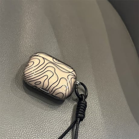 CUTECASE 線柄 AirpodsPro3ケース オシャレ シック エアポッズ4/3 AirpodsPro2/Proカバー 皮ストラップ ギフトにおすすめ CM5922