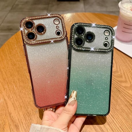 CUTECASEジュエリーライン iPhone17/17Proケース ラメ入り背面 美しい iPhone17ProMax/Airケース 高級感たっぷり オシャレ CM5706