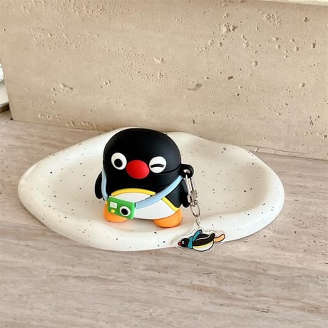 CUTECASEペンギン Airpods4ケース めっちゃかわいい AirpodsPro2ケース airpods3/2カバー キーチェーン付 ギフトにおすすめ CM5276