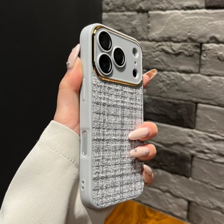 CUTECASE 織物 iPhone17ProMax/17Proケース カメラ保護カバー iPhone17/16/15カバー 放熱仕様 セレブ愛用 CM5829