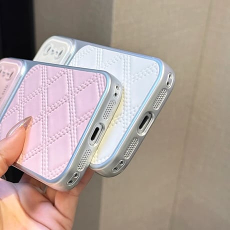 CUTECASE菱形皮製 iPhone17Pro/17ケース シンプル風 iPhone16/15promax/14/13proカバー カメラカバー付き オシャレCM6102