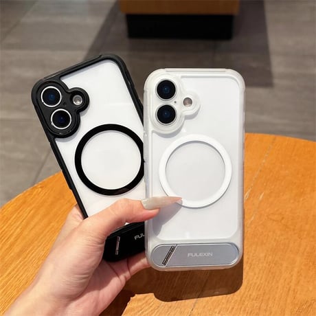 CUTECASEスタンド付 iPhone16/16proケース Magsafe対応 iPhone15promax/14/13proカバー 指紋防止マット シンプル風 男女兼用 CM5347