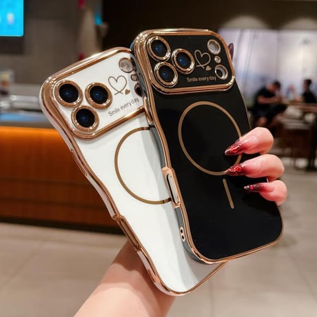 CUTECASE うねうねライン iPhone17/17proケース Magsafe ハート柄 iPhone17Air/17Promaxカバー 頑丈 耐久性 人気CM5650