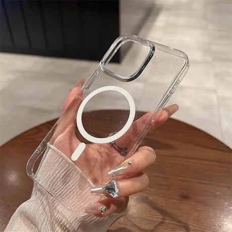 CUTECASE高品質キラキラクリアMagSafe iPhone16Pro/16ケース 黄ばまない iPhone15pro/14pro/13proケース ラメ入り 軽量薄型 高級感CM4664