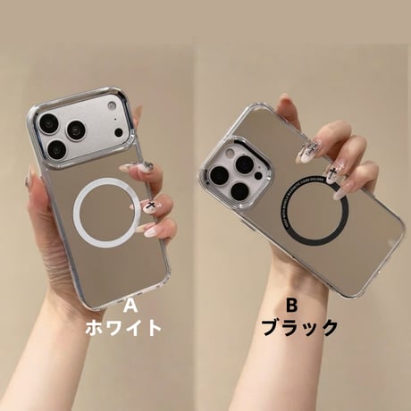 CUTECASE MagSafe対応ミラーiPhone17Promaxケースメッキ シルバー iPhone17Pro/16Promax/15Pro/14Pro/13ケース 頑丈 人気品CM6513