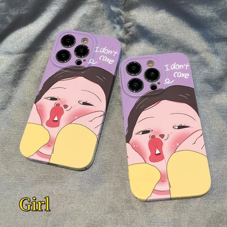 CUTECASE iPhone15Promax case 面白い漫画のカップルモデルiPhone13Pro/14Pro 携帯ケースC5019