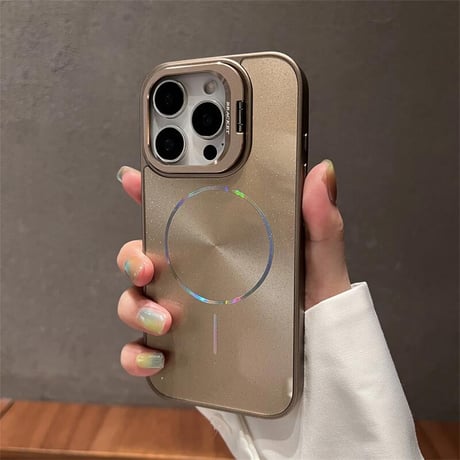 CUTECASEスタンド付 Magsafe充電 iPhone16/16proケース キラキラ光る iPhone15promax/14/13カバー 高級感多機能便利CM5480