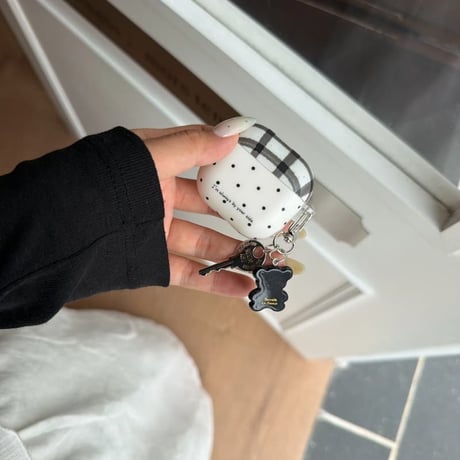 CUTECASE チェック柄水玉模様 Airpods Pro3ケース 指紋防止 Airpods4/3カバー pro2/pro1 リング/キーホルダー オシャレCM6341