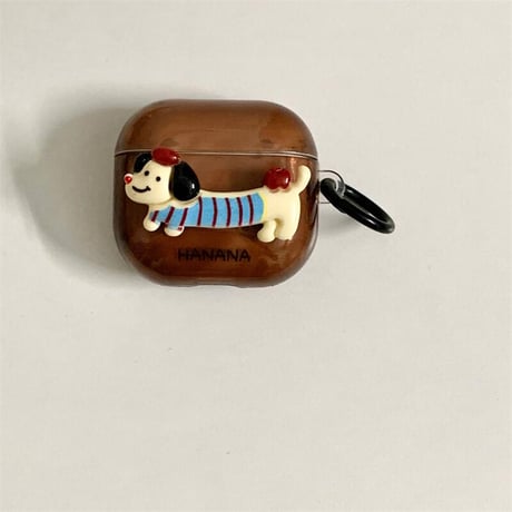CUTECASEダックスフンド Airpods第四世代ケース リングとストラップ付 AirpodsPro2ケース airpods3カバー かわいい お揃いCM5437