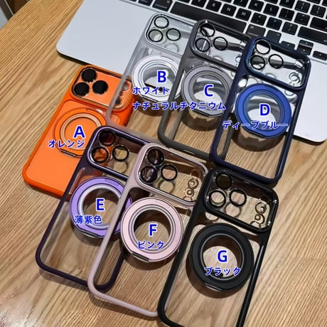 CUTECASE高機能高品質 iPhone17pro/17promaxケース MagSafeリングスタンド iPhone16/15/14シリーズカバー 耐衝撃 レンズカバー付CM5751