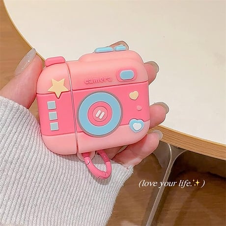 CUTECASEピンクカメラ Airpods4ケース 可愛すぎ AirpodsPro2ケース airpods3/2ケース 頑丈 韓国風 プレゼントにおすすめCM5453