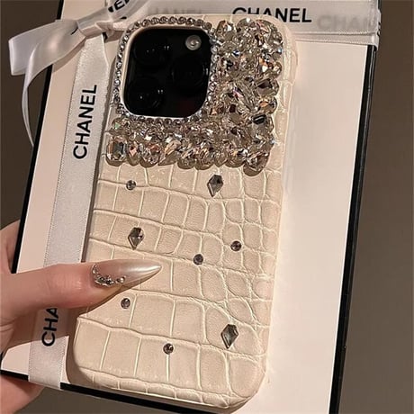 CUTECASEダイヤ iPhone16/16ProMaxケース ワニ皮 豪華 iPhone15Pro/14/13Pro/12カバー キラキラ 高級感たっぷりCM4661