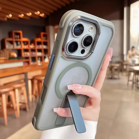 CUTECASE スタンド付 iPhone16Pro/16promaxケース 指紋防止耐衝撃 iPhone15Pro/14promaxカバー Magsafe充電 CM5534