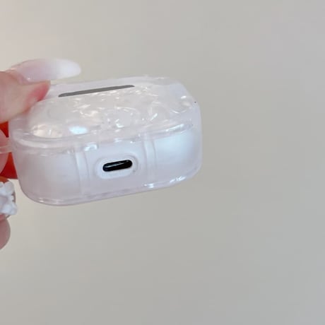 CUTECASE にこちゃん Airpods Pro3ケース シェル柄 Airpods 4/3カバーケース AirpodsPro2/1 ピンクカラー リング付き CM6216